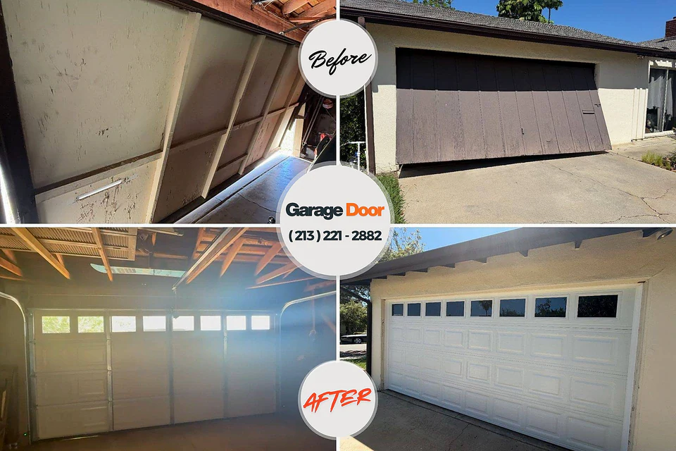 Before and after: garage door repair Bowmansville, PA